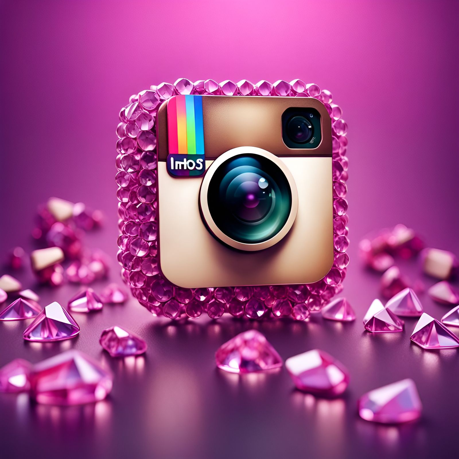 Crystalline 3D Instagram Logo in HDR
