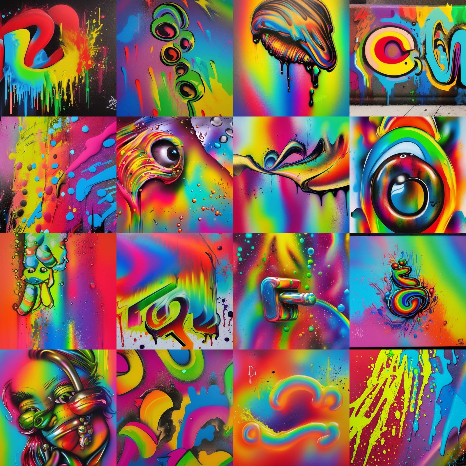 Rainbow Graffiti Art in Splash Style