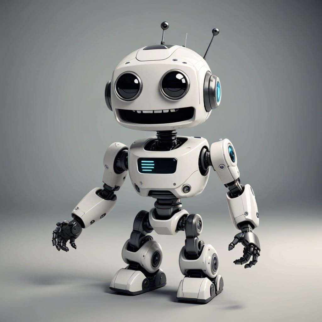 Cute Friendly Robot Laughing