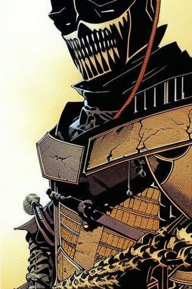 Futuristic Samurai Assassin in Dystopian Japan