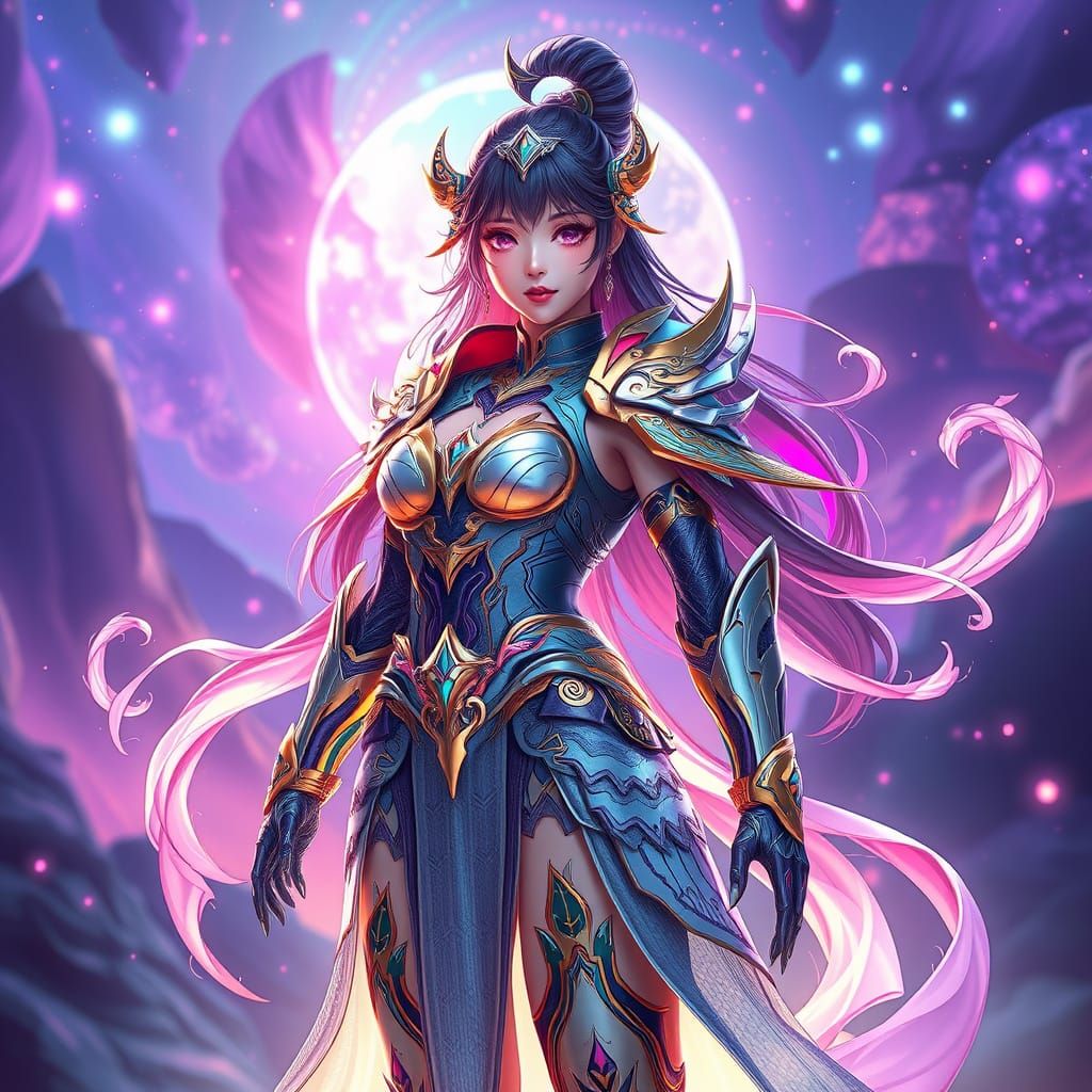 Cyberpunk Heroine in Dreamlike Armor