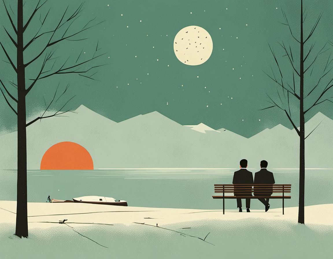 Minimalist Mid-Century Modern Illustration