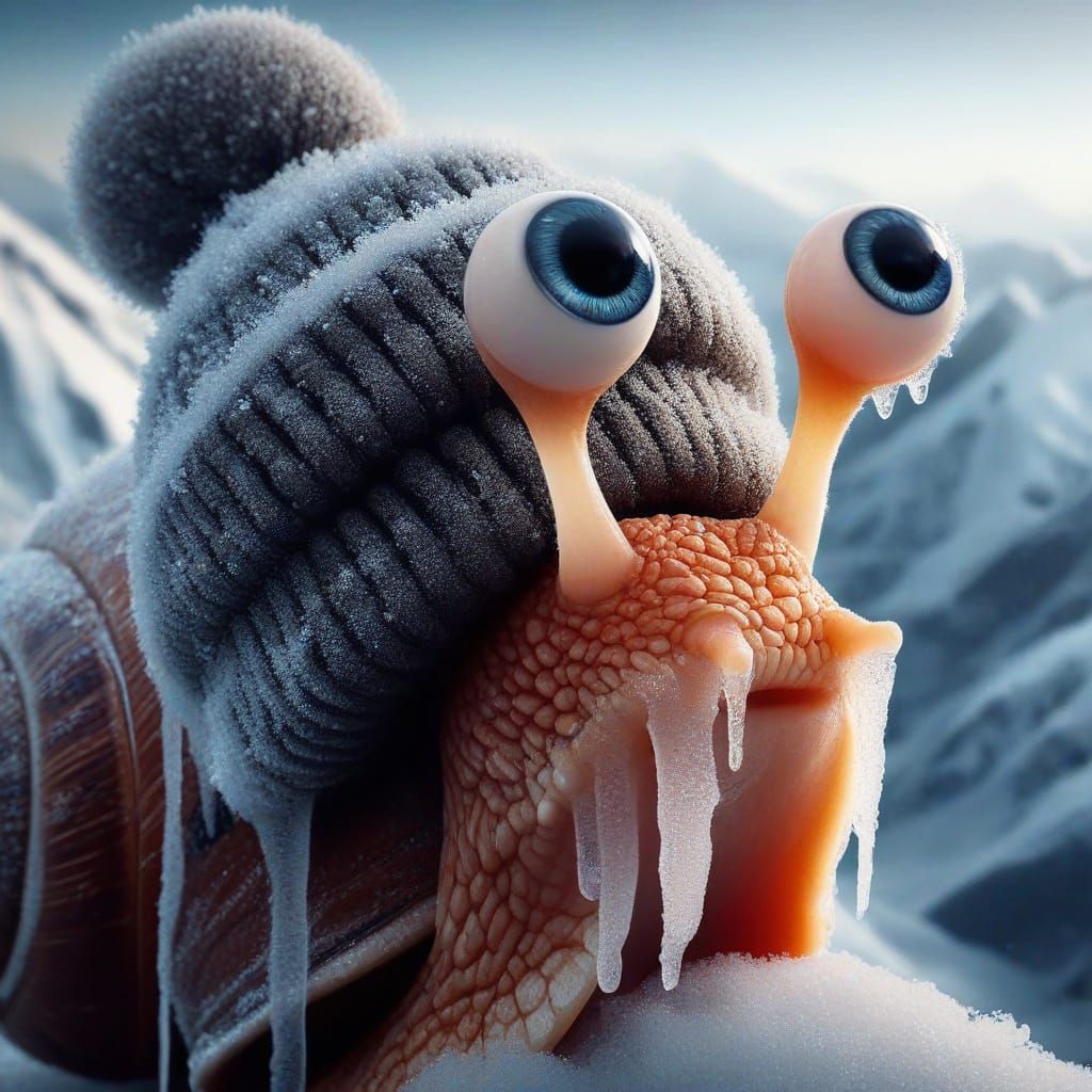 Curious Snail Wonders About Salt, Pixar-Style