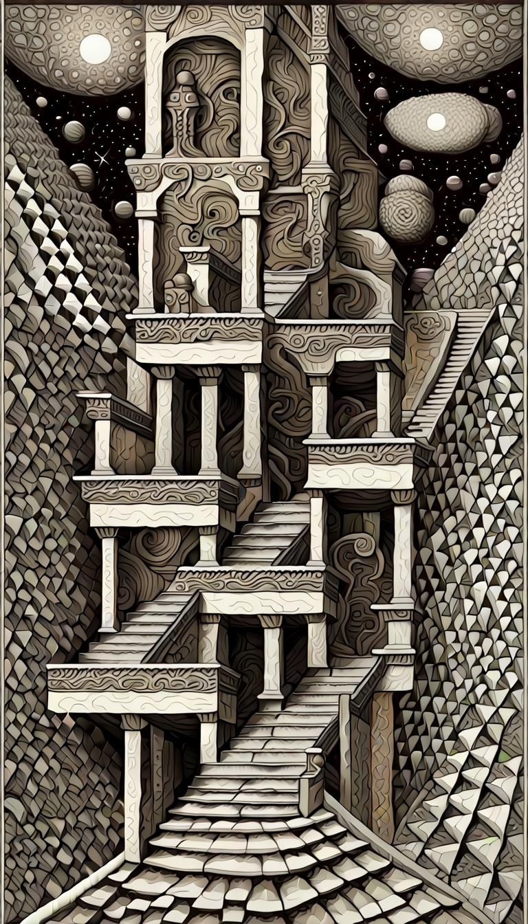 Surreal Optical Illusion Art in Prismatic Colors