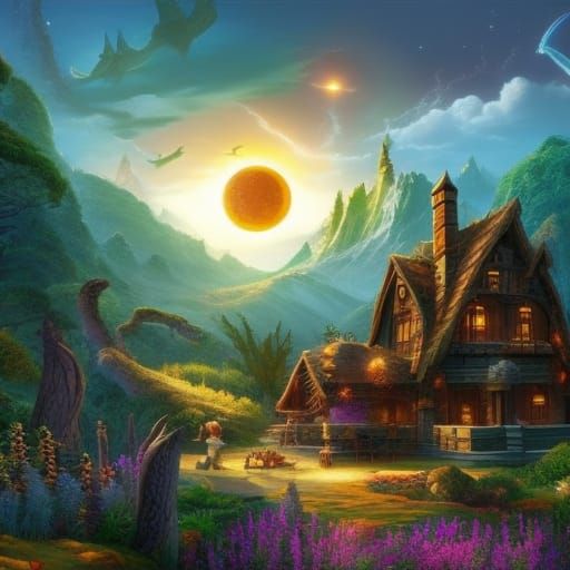 Sci-Fi Alien Zen Garden Under Cosmic Sky