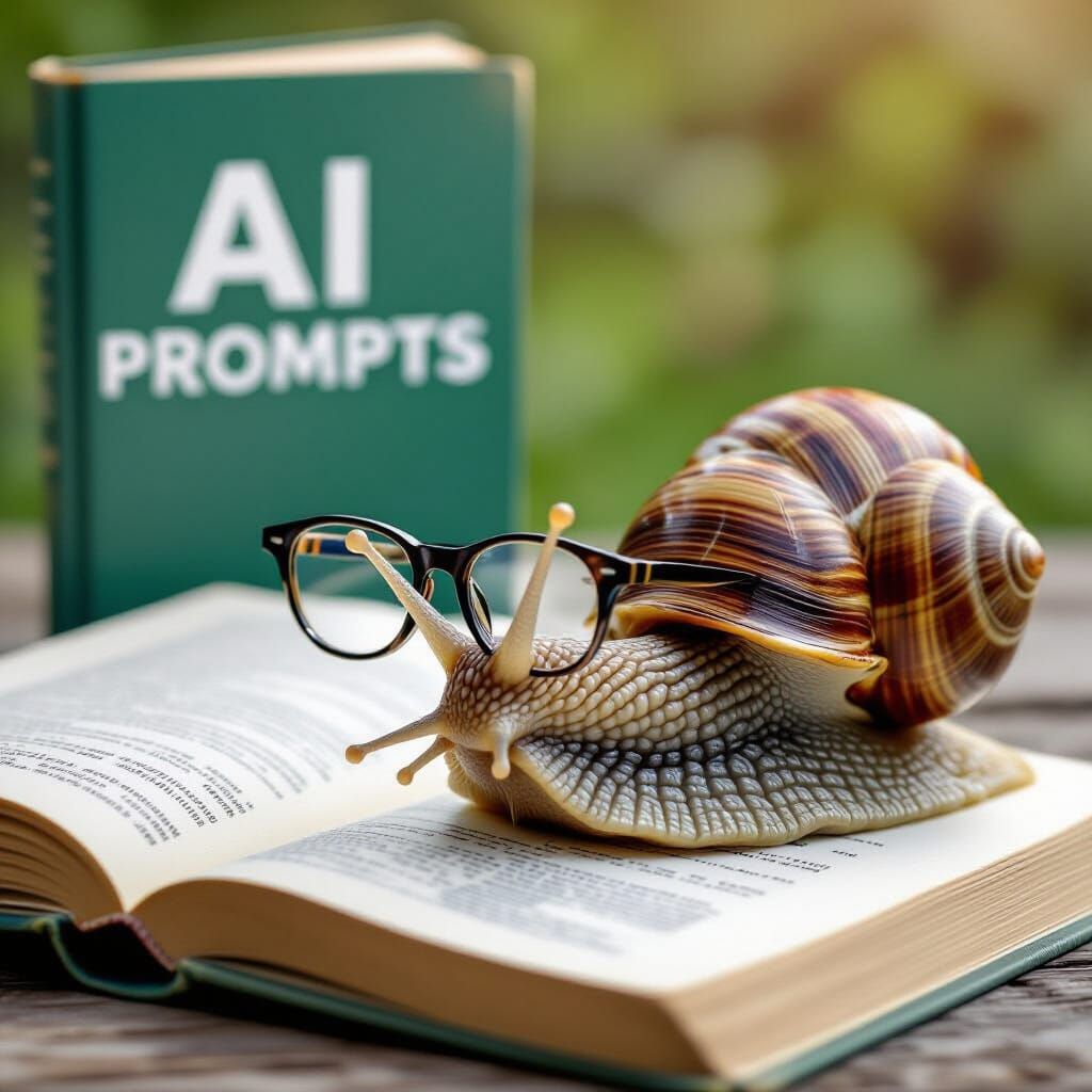 Realistic Snail Reads AI Prompts