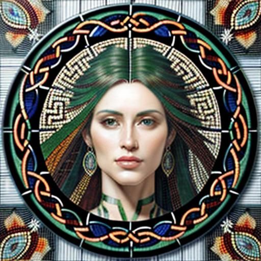 Intricate Celtic Hair Design in Photorealistic Style