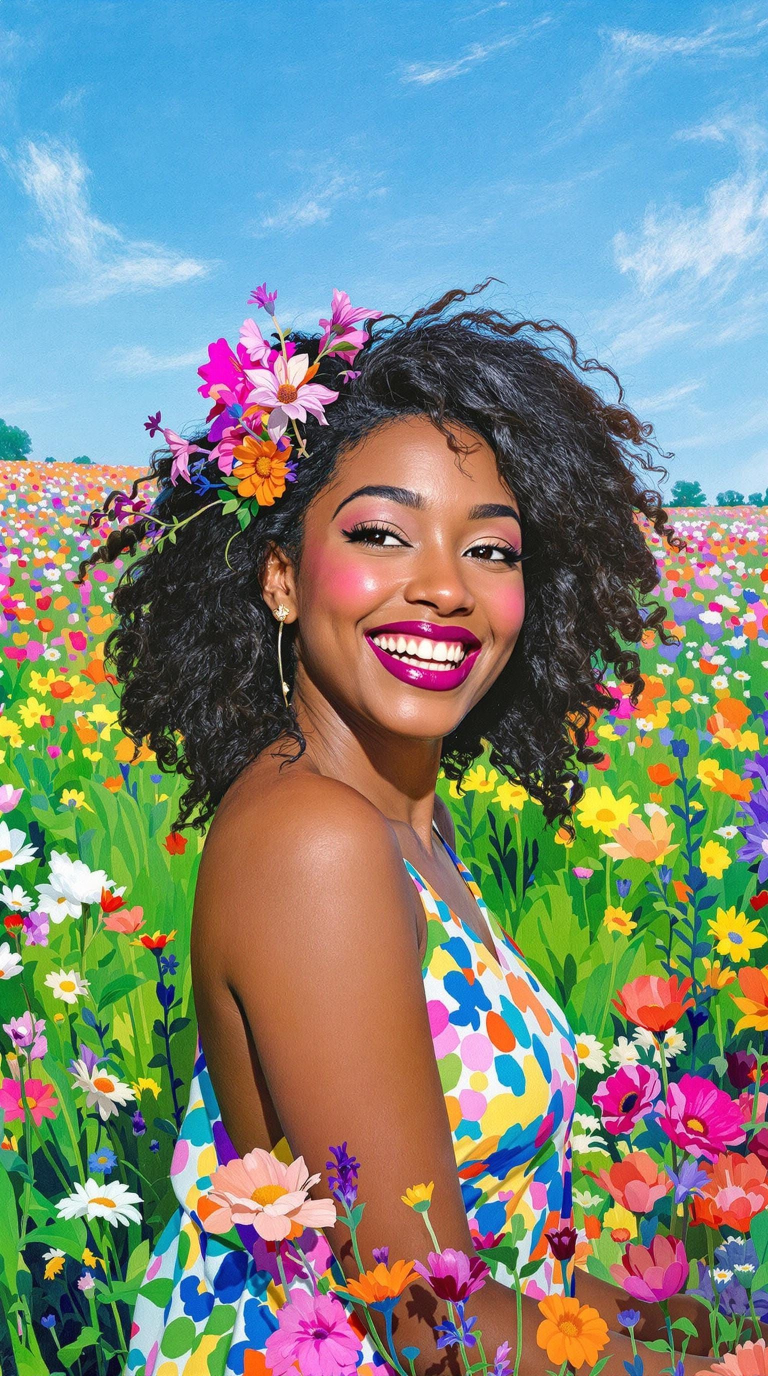 Radiant Happy Woman with Joyful Expression