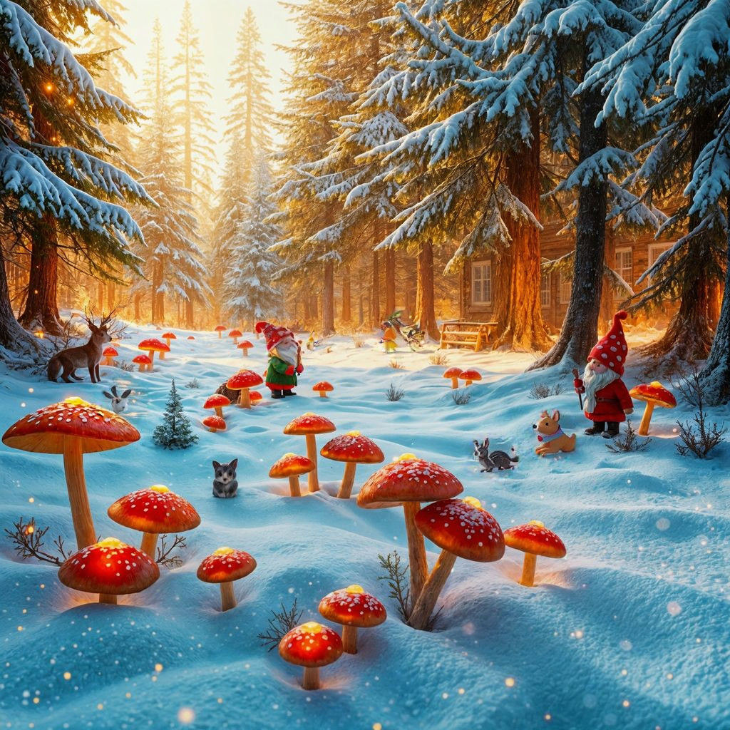 Enchanted Winter Wonderland in Whimsical Splendor