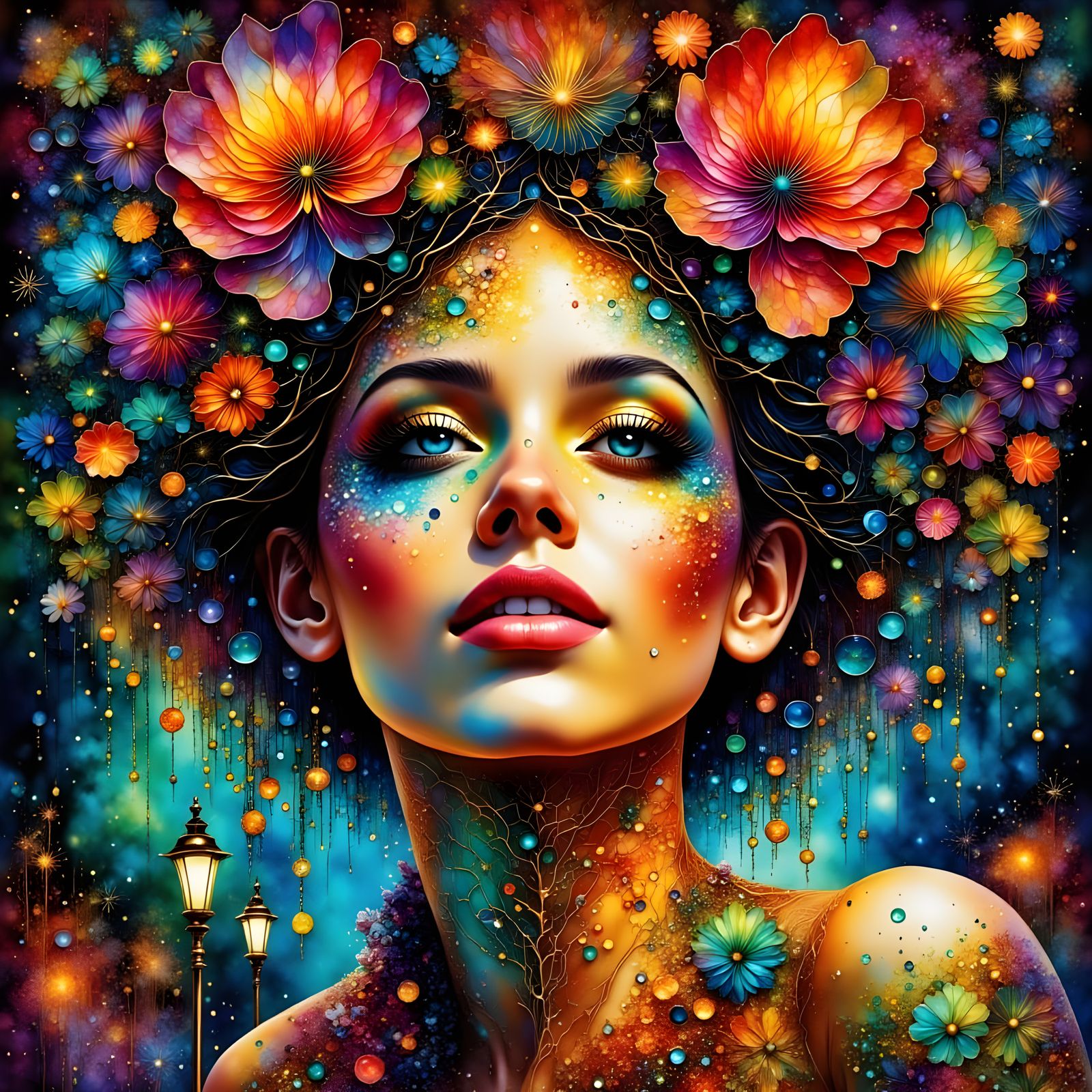 Psychedelic Body Art for ChromaDepth 3D Glasses