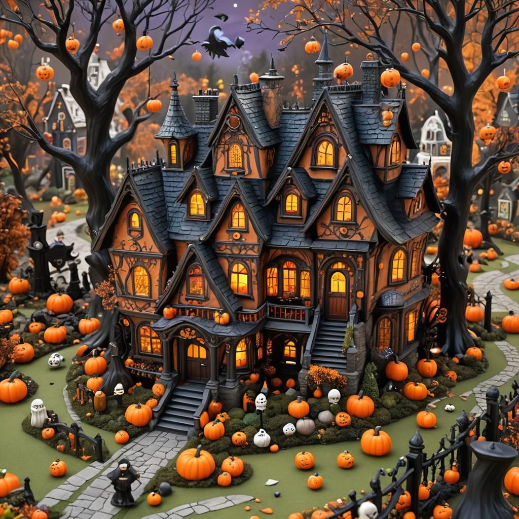 Halloween House in Autumn Wonderland