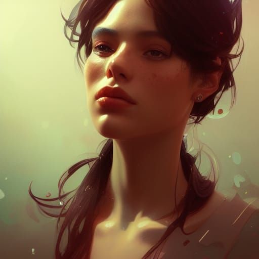 Detailed Portrait in Artgerm and Mucha Style