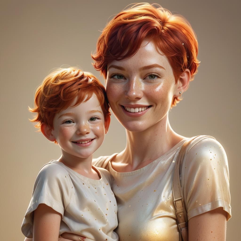Portrait of Mom and kid