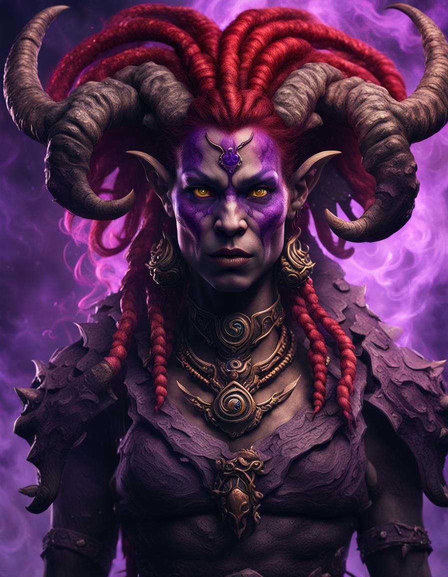 Stunning Beauty Orc Satyr with Tentacle Horns