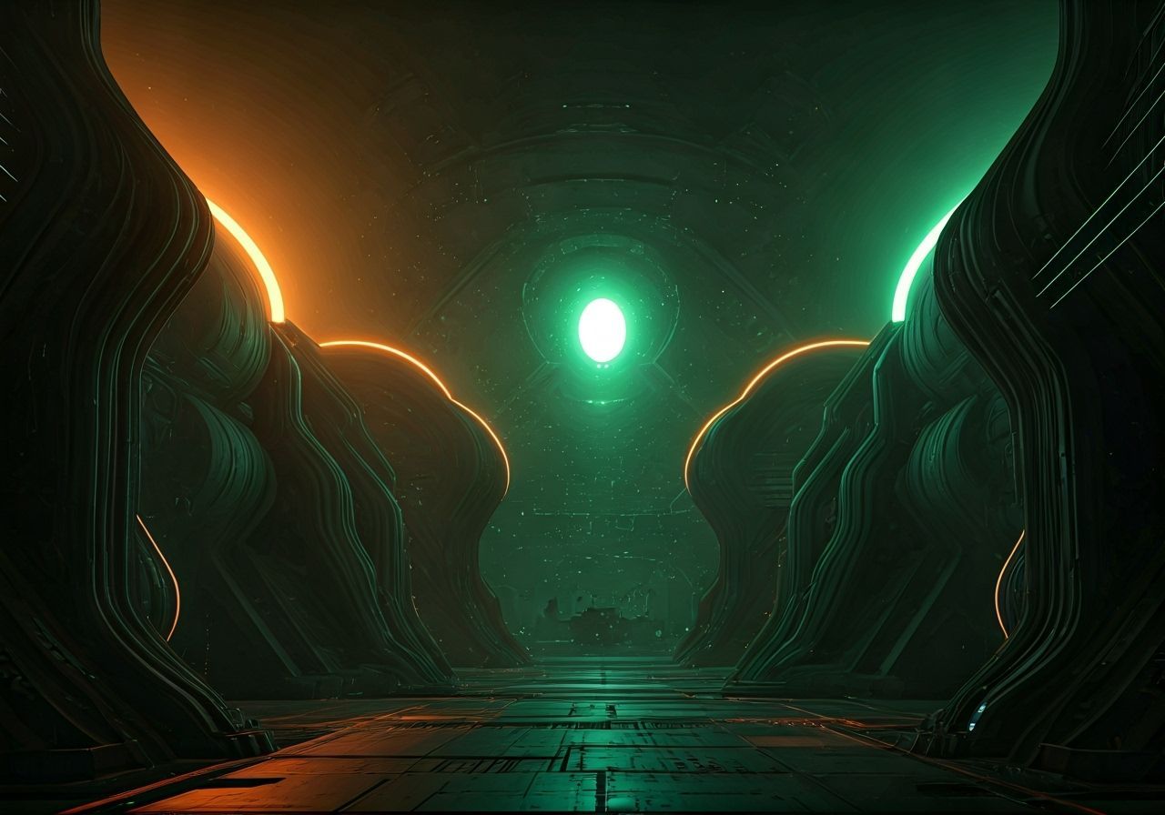 Futuristic Neon Cityscape with Volumetric Lighting