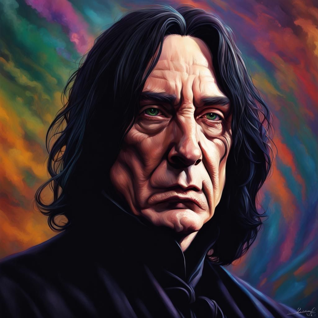 Hippy Severus Snape Hyperrealistic Concept Art