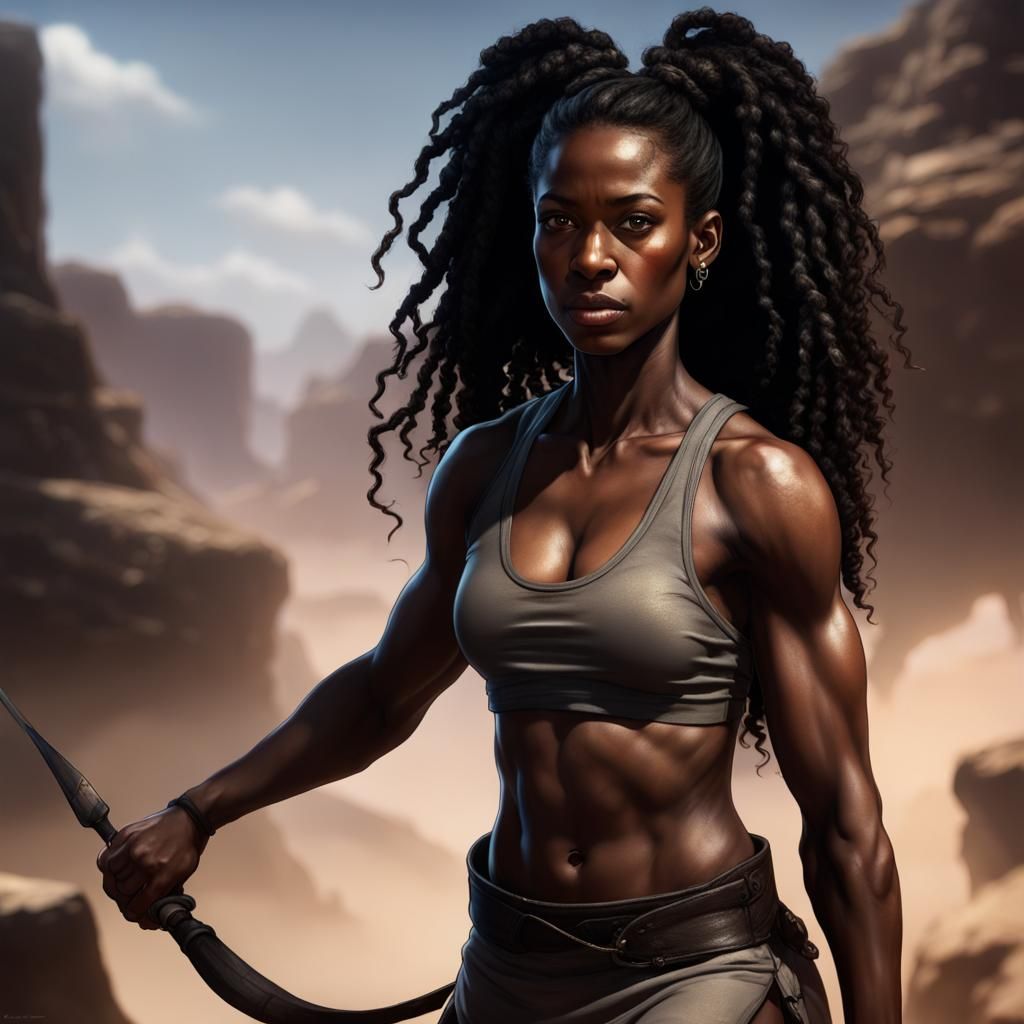 Dark Fantasy Portrait of Athletic Woman in 8k