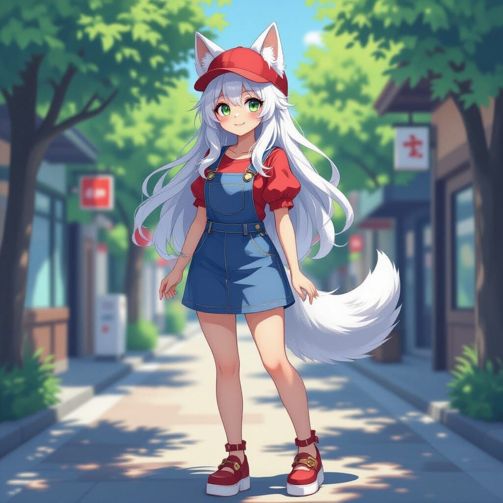 Anime Girl with Wolf Features in Nintendo Land