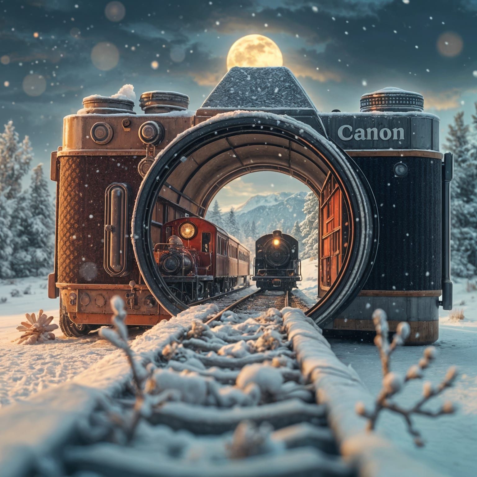 Canon Train Station in Winter Wonderland