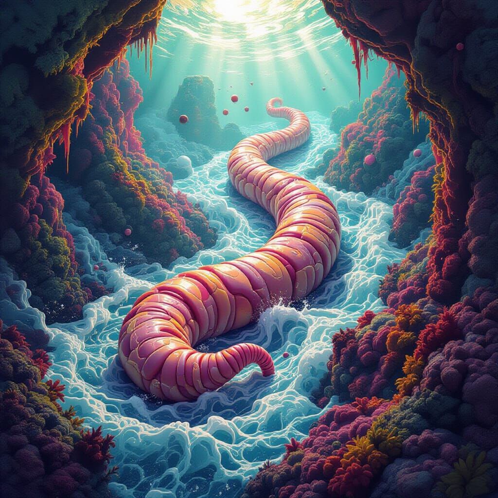 Tapeworm Navigates Intricate Intestinal Landscape