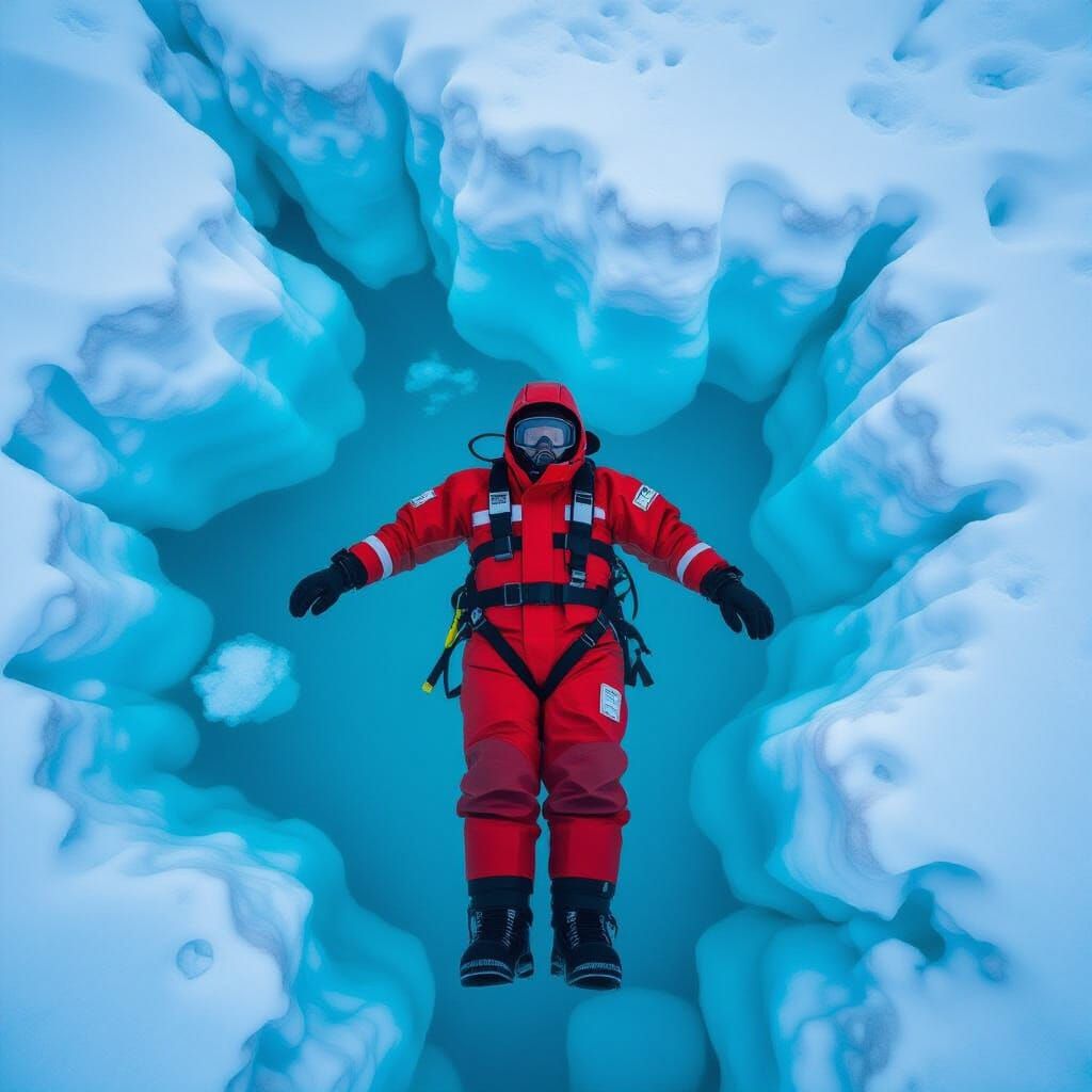 Arctic Ice Float: Photorealistic Top-Down View