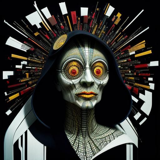 Abstract 3D Render in Dada Expressionist Style