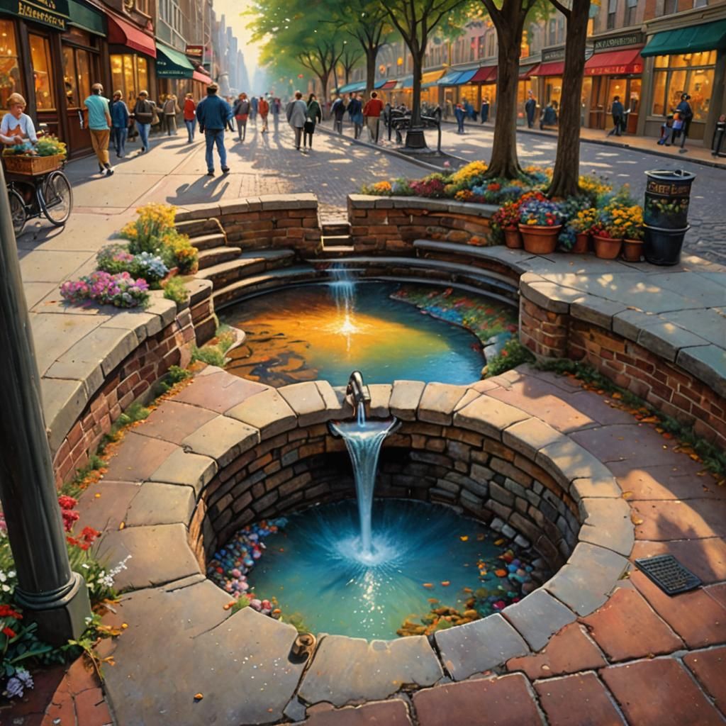 Hyperrealistic Chalk Art Sinkhole to Another World