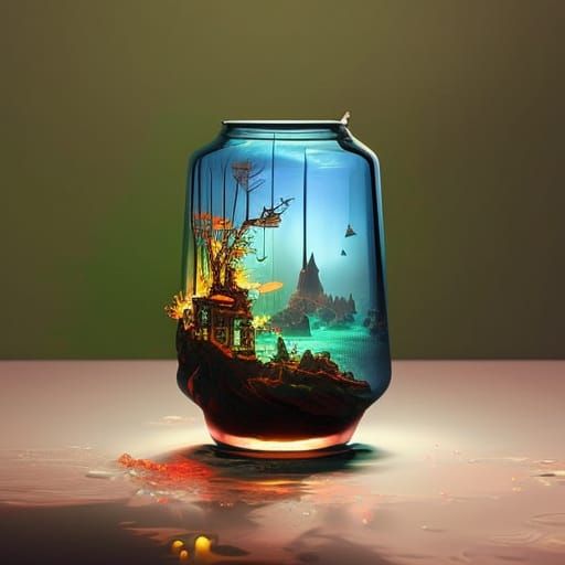 A magical world inside the glass