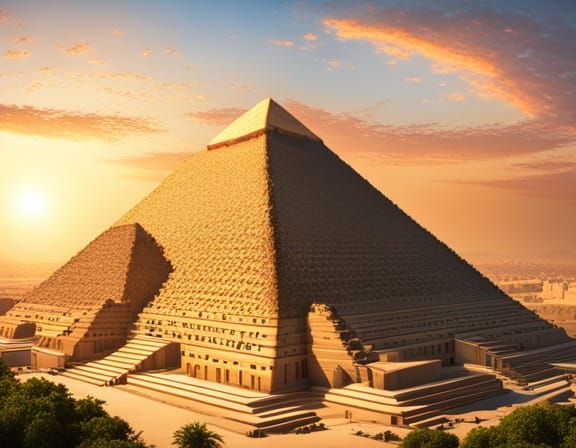 Regal Ancient Egyptian Temples in Hyperrealistic Style