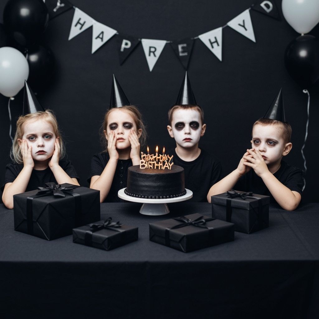 Spooky Gothic Birthday Party Scene