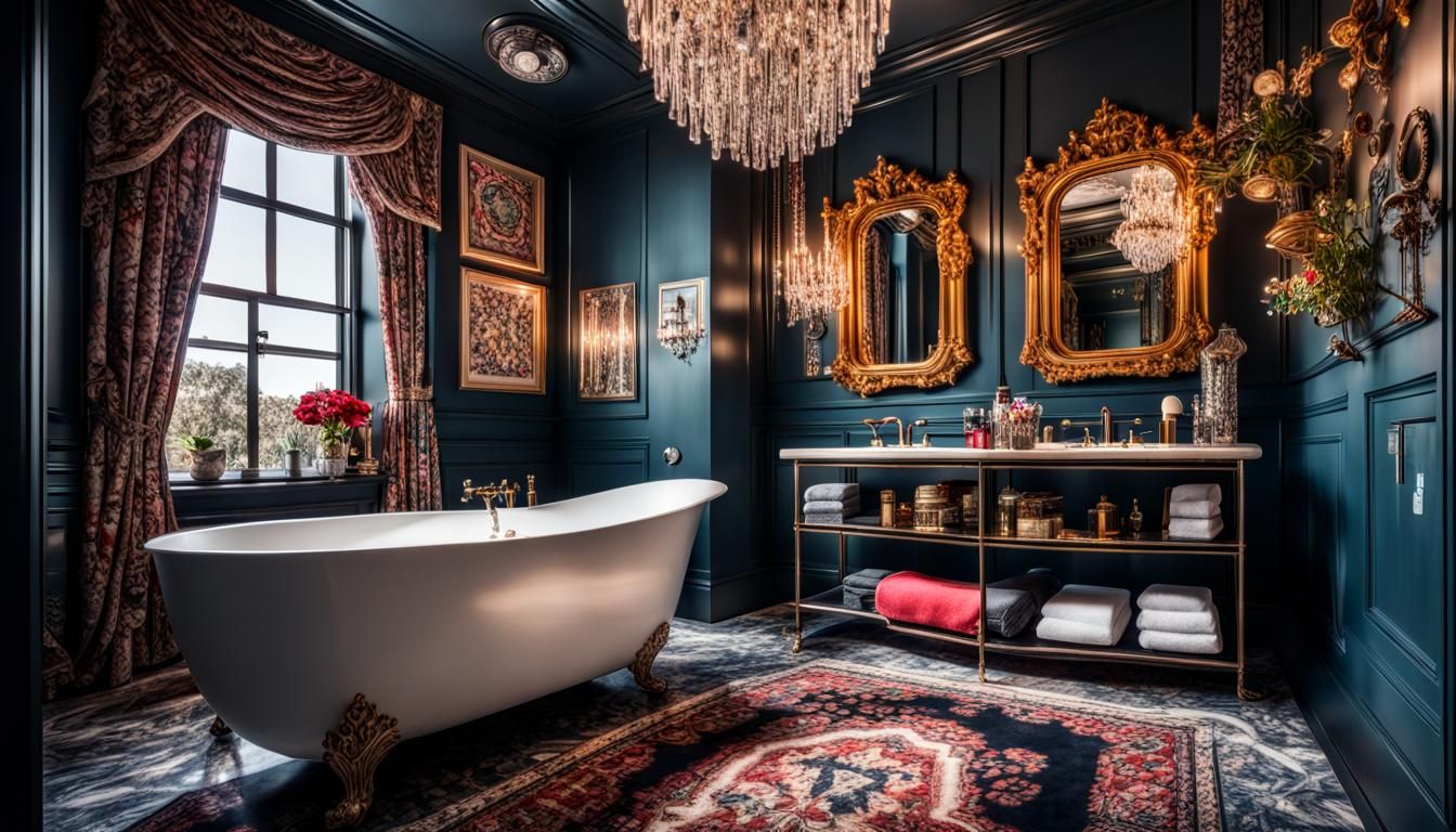 Maximalist Plush Bathroom: Hyperrealistic Interior Design