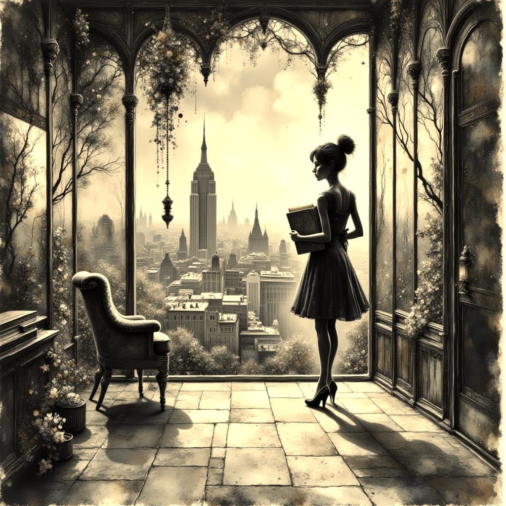 Businesswoman Illustration in Burton and Crystic Styles