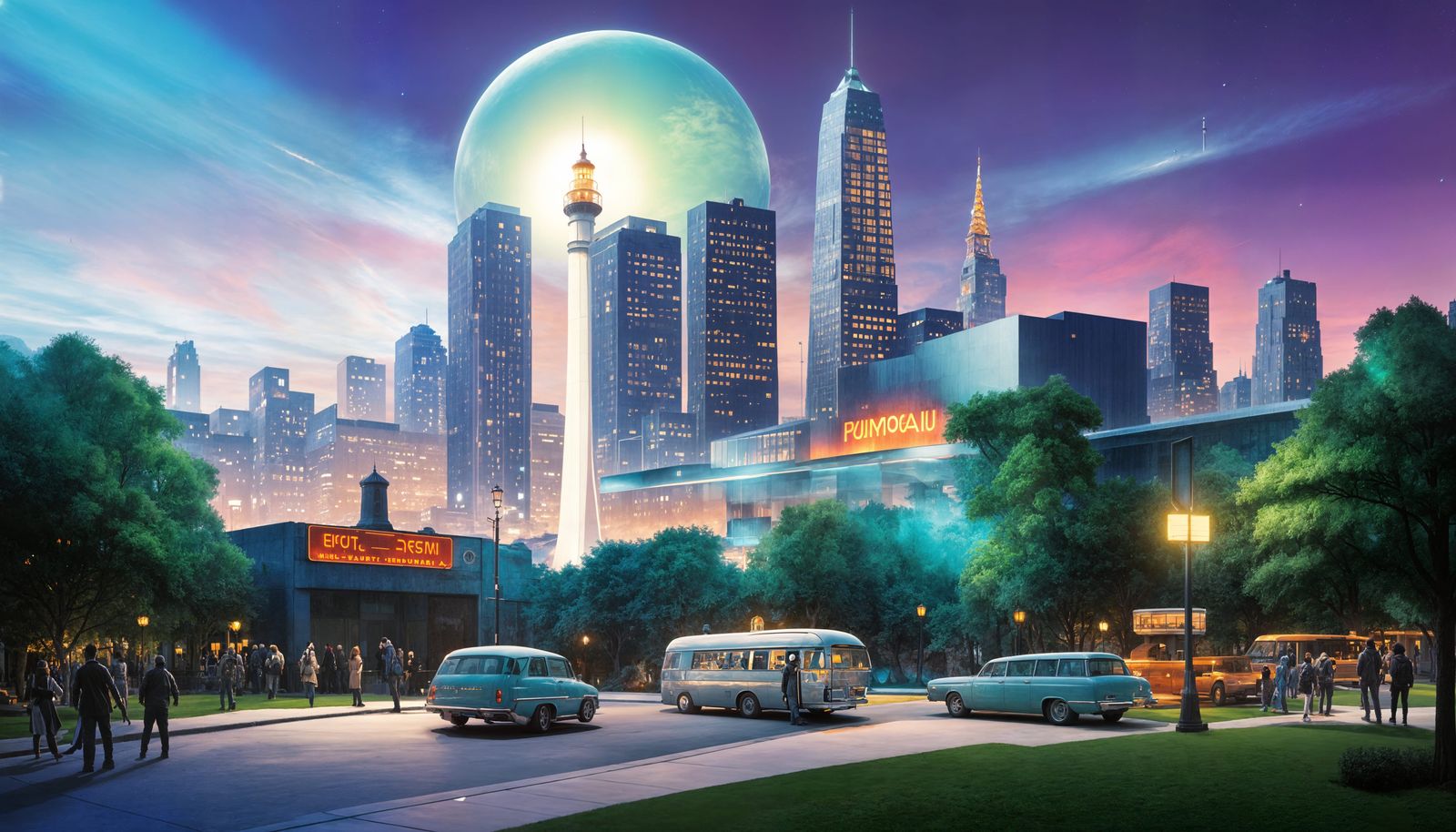 Futuristic Lighthouse in Utopian Kenosha, Ultra-Realistic St...