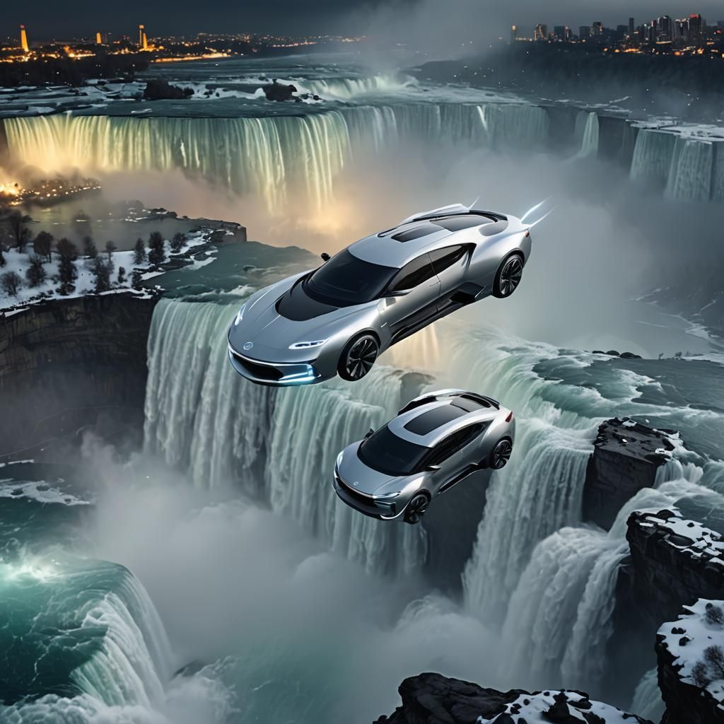 Futuristic Car Drone Soars Above Niagara Falls