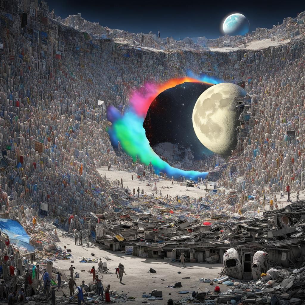 Distorted Alien Society on the Moon