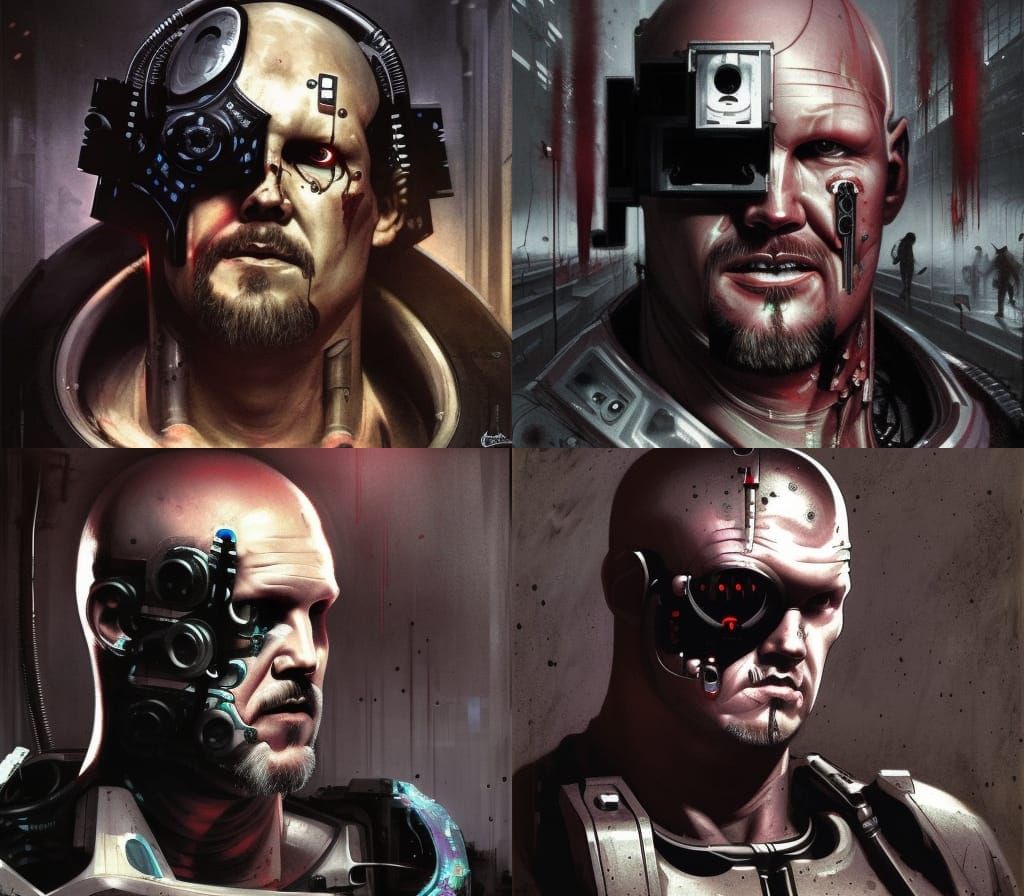 Cyborg Stone Cold in Cyberpunk Film Noir