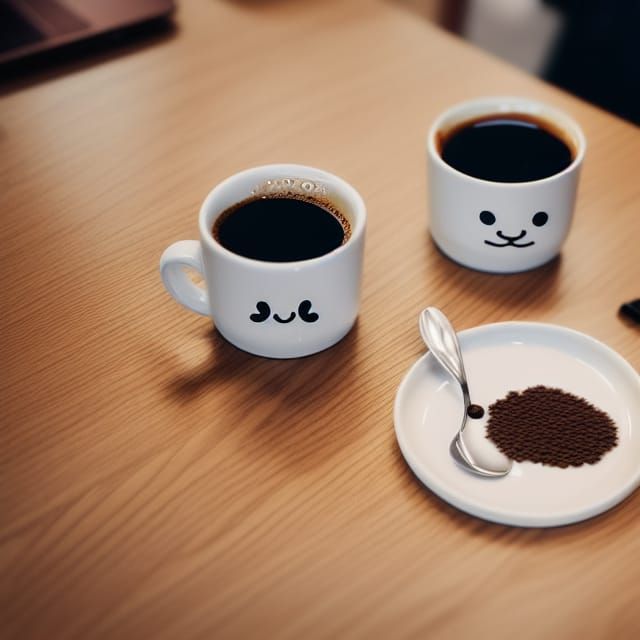 Cute Anime Creatures Enjoy Coffee Break in 8K