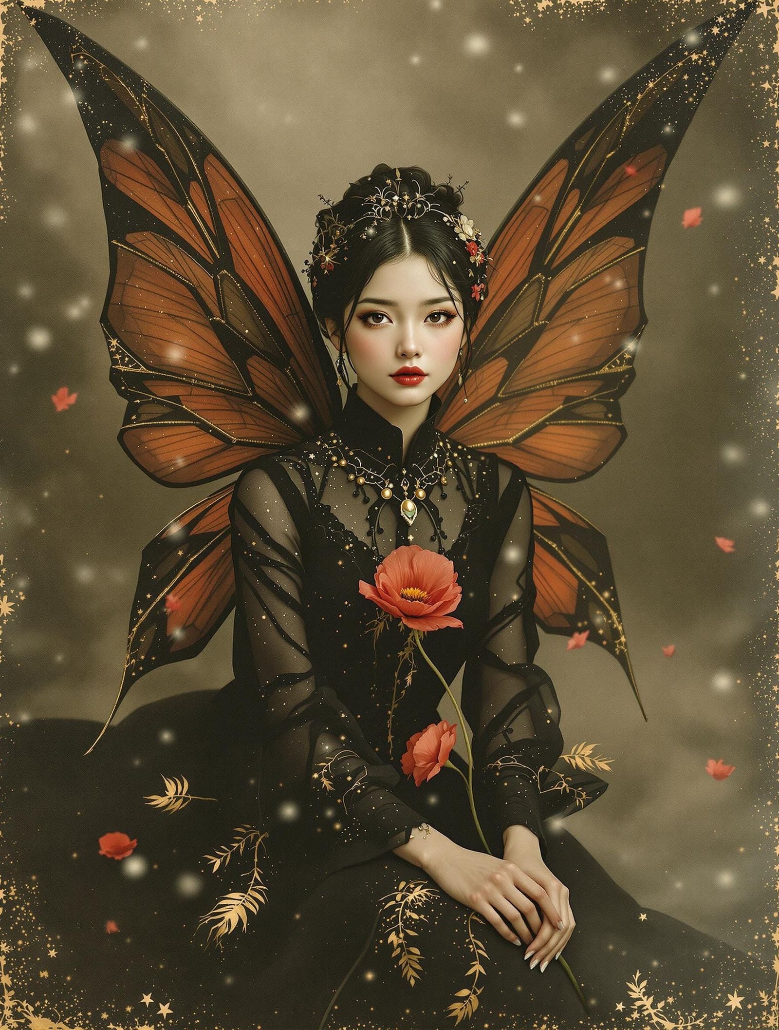 Vietnamese Fairy in Mourning Dress Portrait