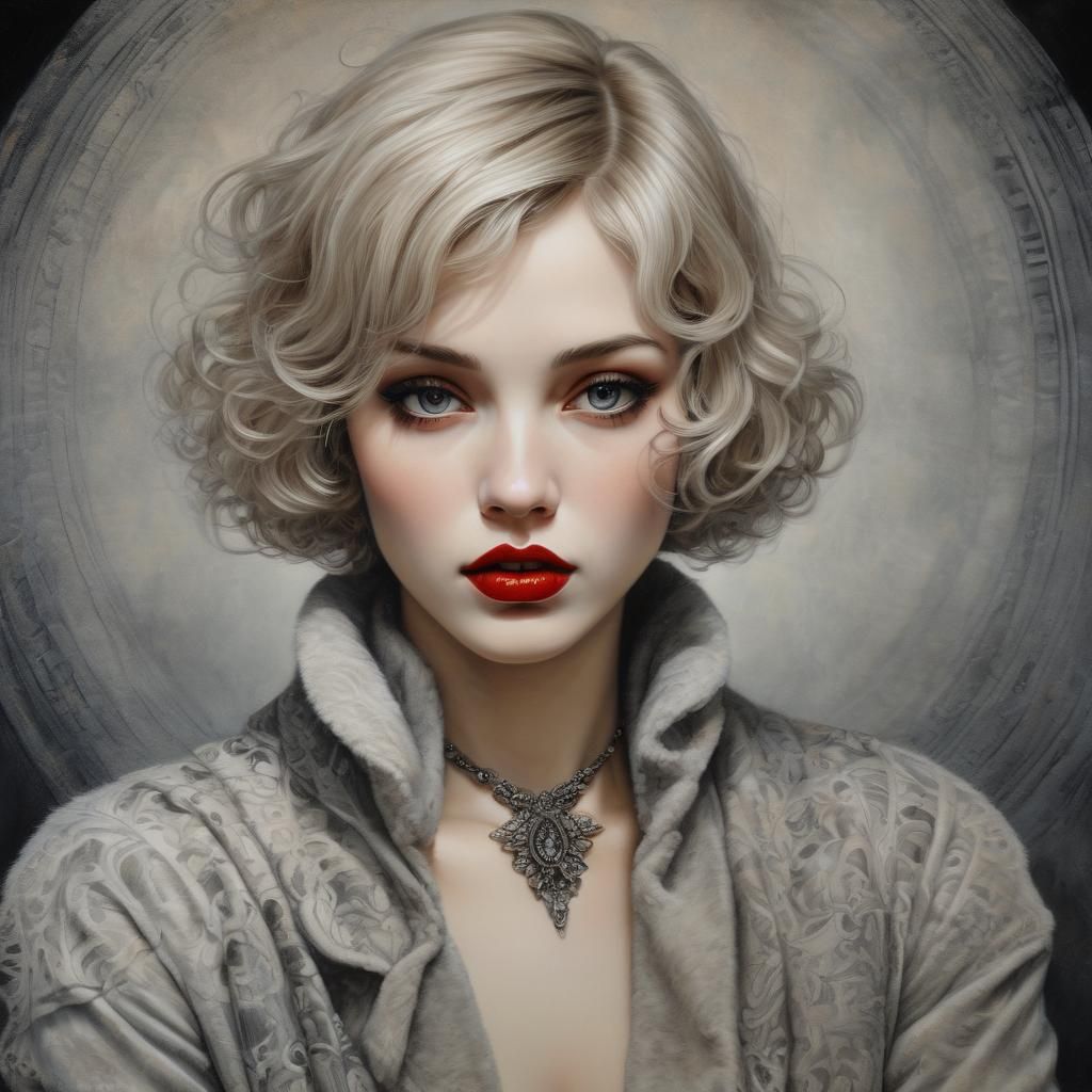 Glamorous Italian Woman in 1920s Noir Style