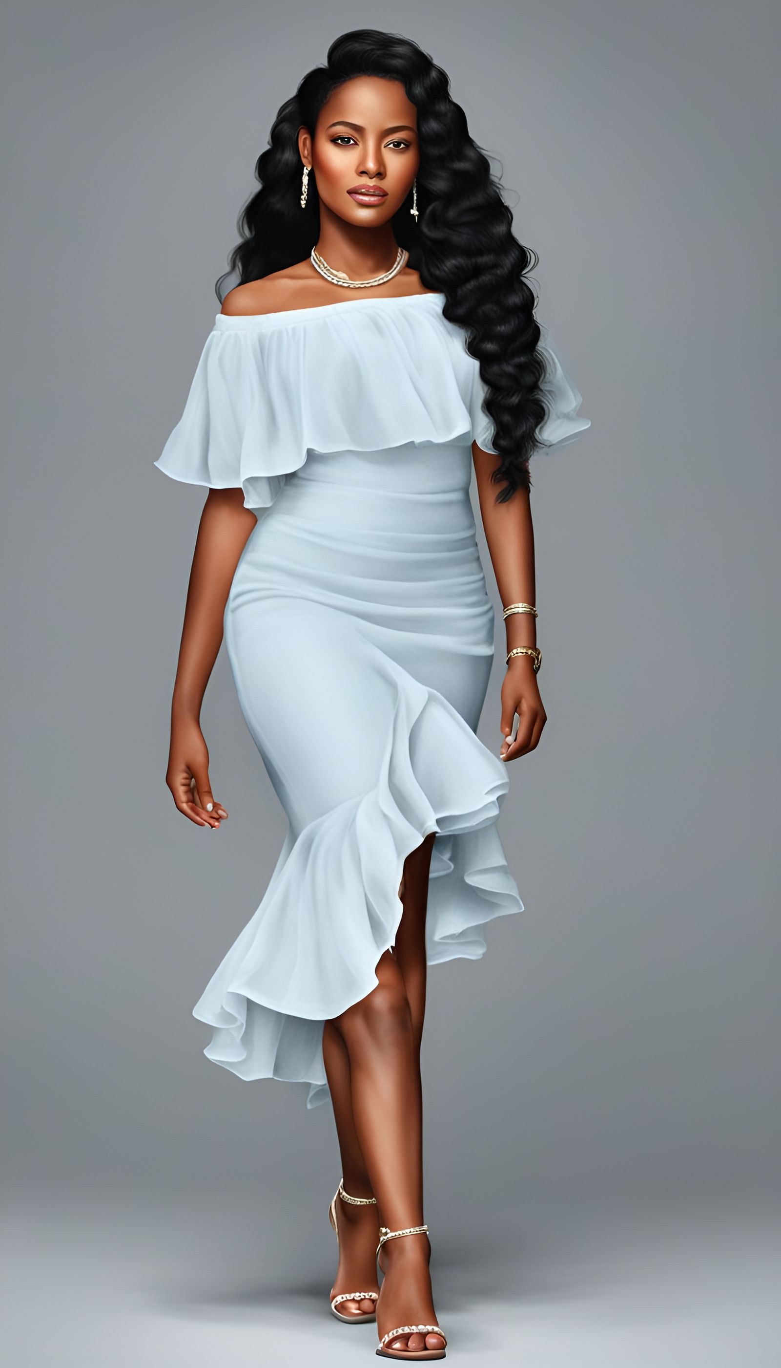 Realistic Portrait of a Beautiful Dominican Woman