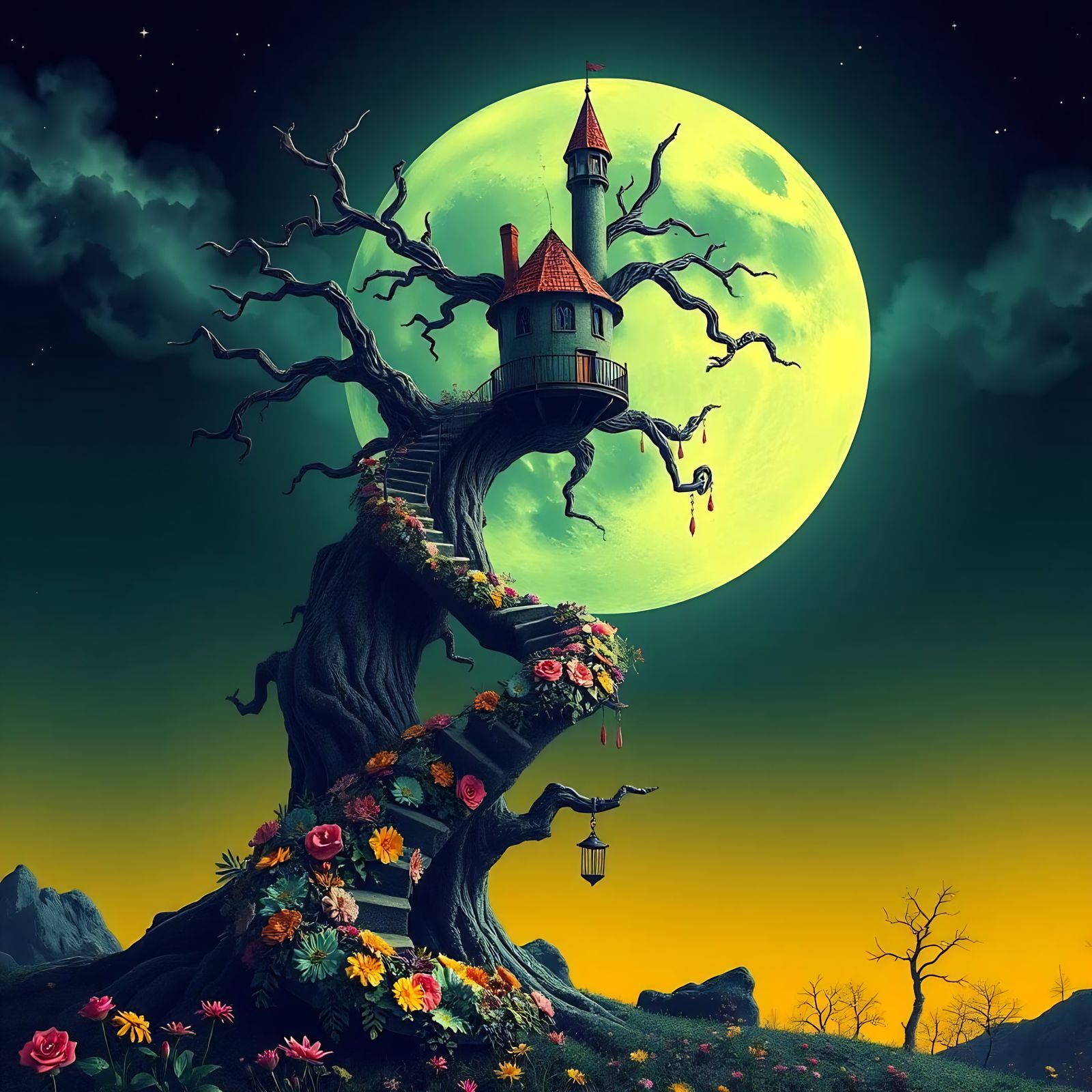 “The moon rested right above the mountains, a place I call home.”