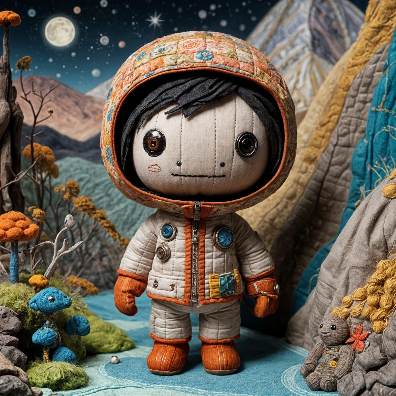Sackboy in Whimsical Quilted Moonscape
