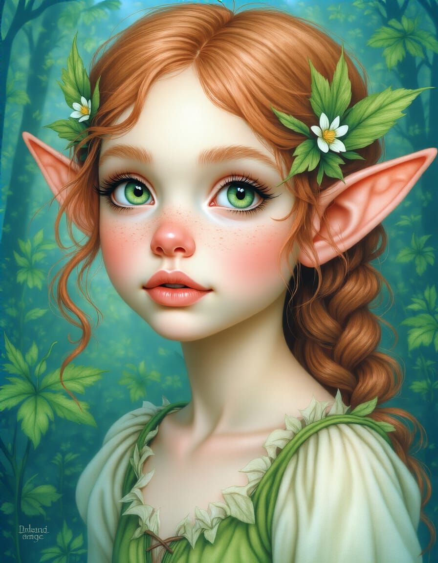 Airbrushed Portrait of a Young Fairy