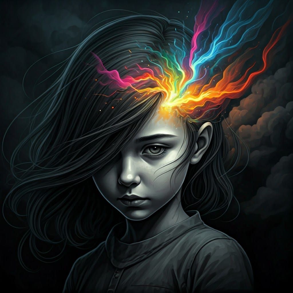 Tranquil Turmoil: A Young Girl's Inner World