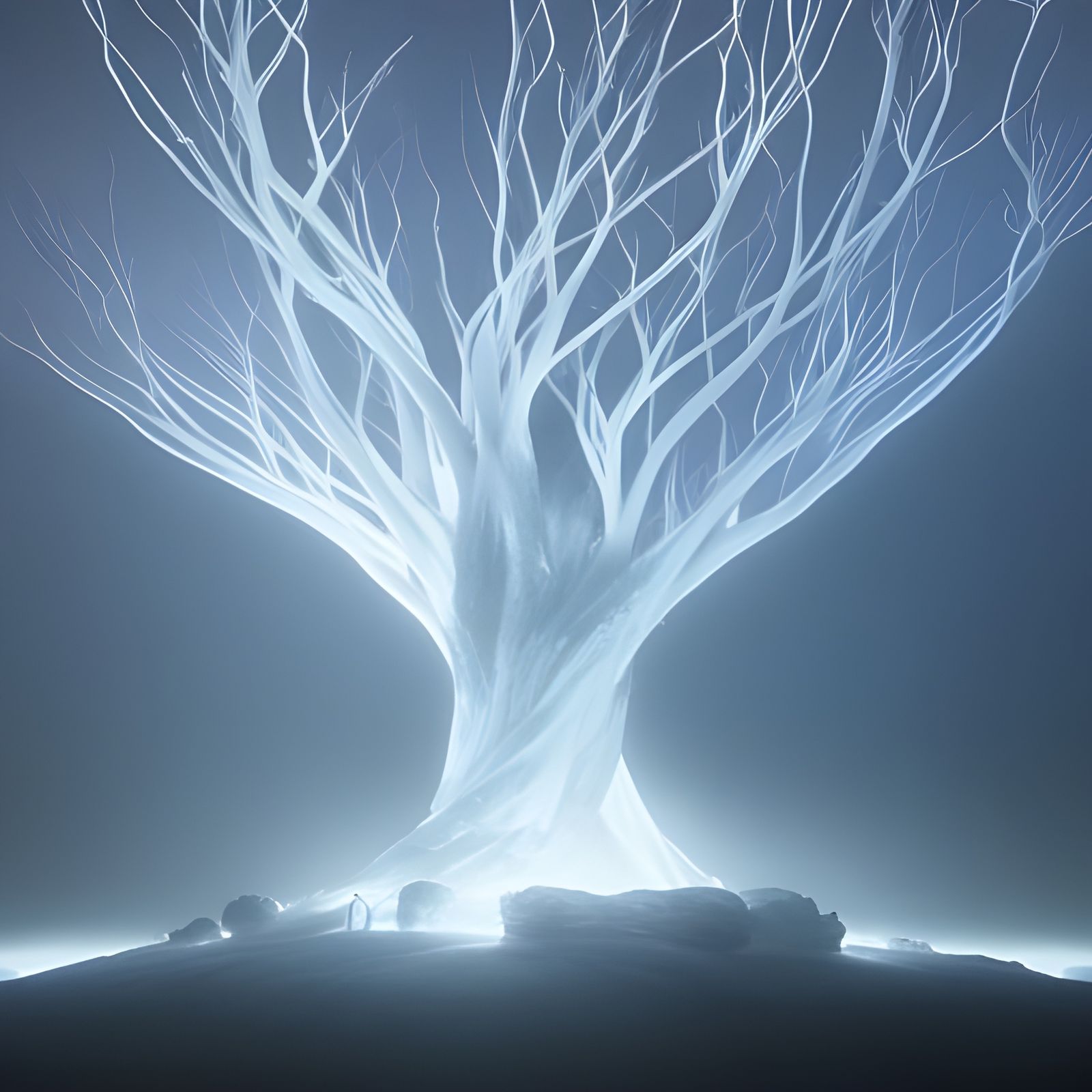 Luminous Plutonium Tree in a Fantasy Landscape