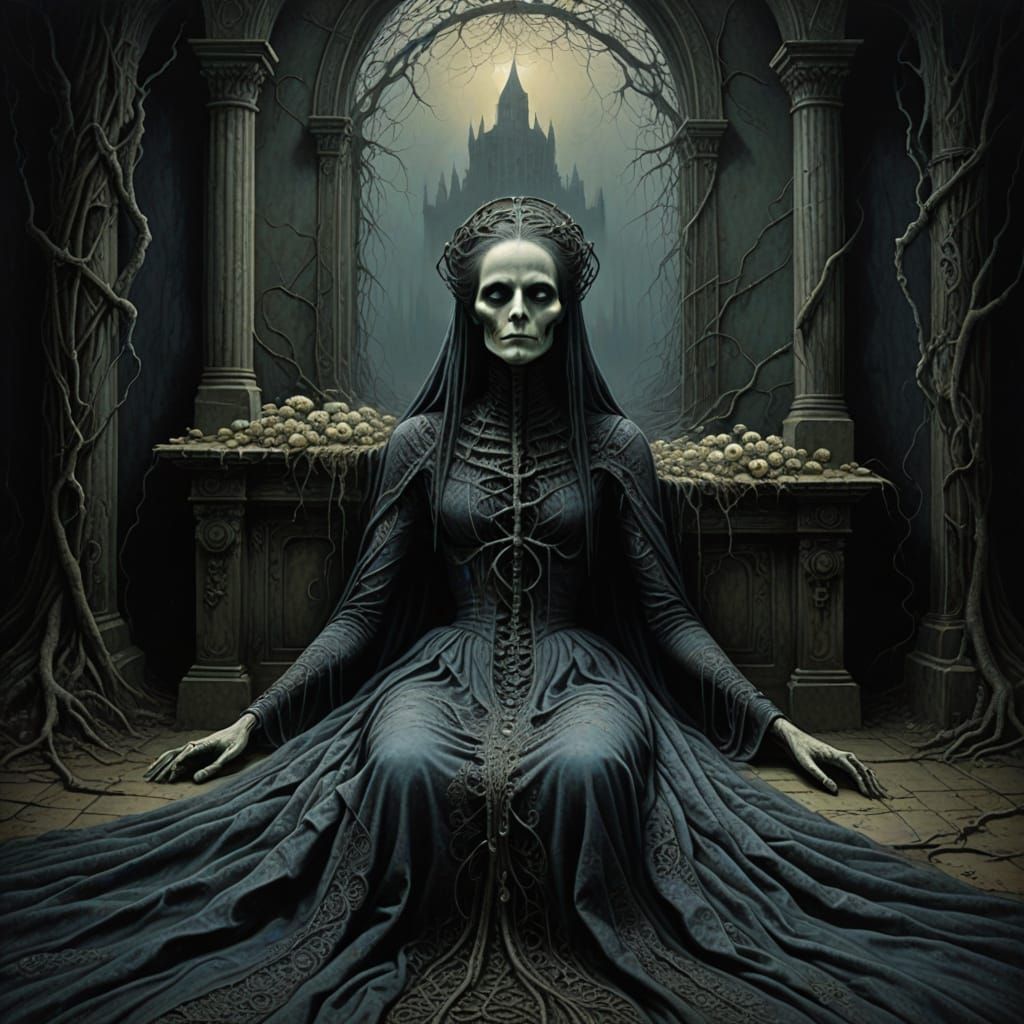 Ethereal Victorian Mourning Portrait