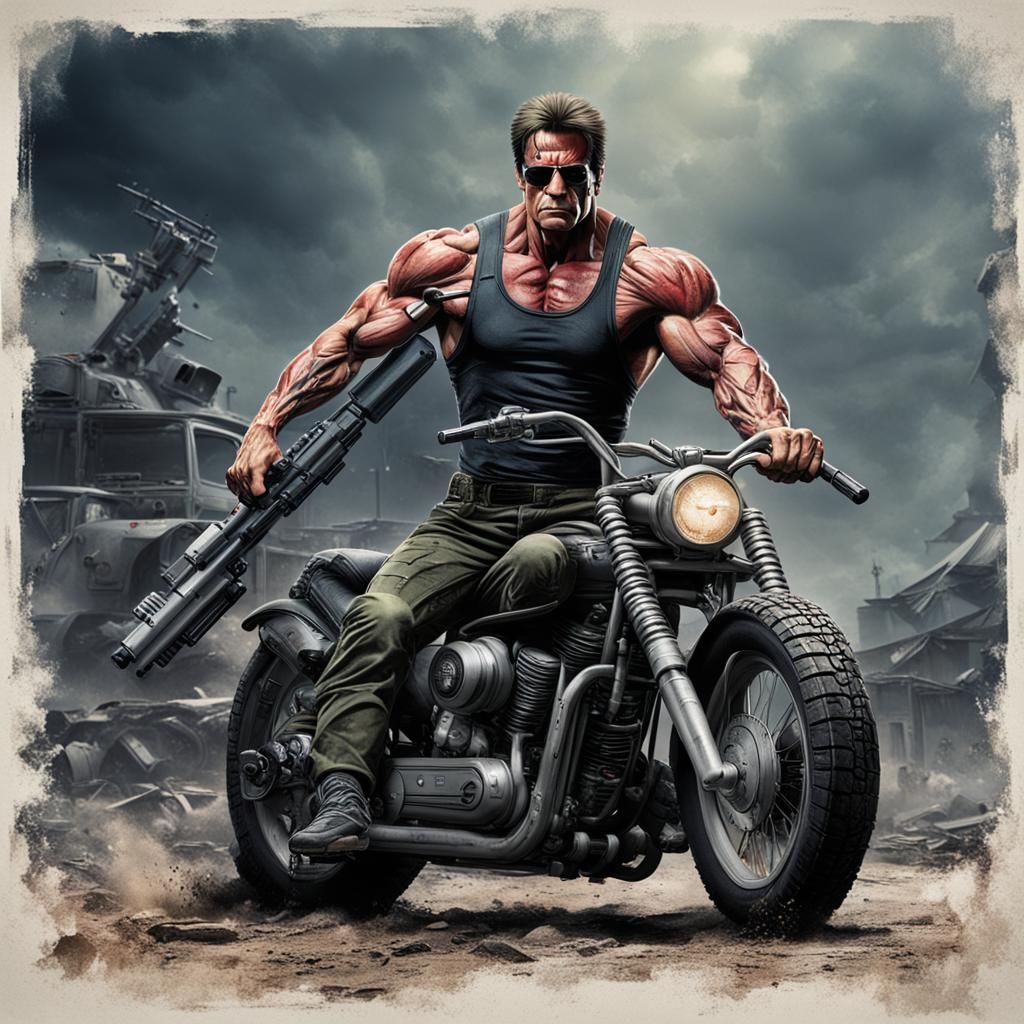 Terminator Rambo Hybrid: Cybernetic Soldier