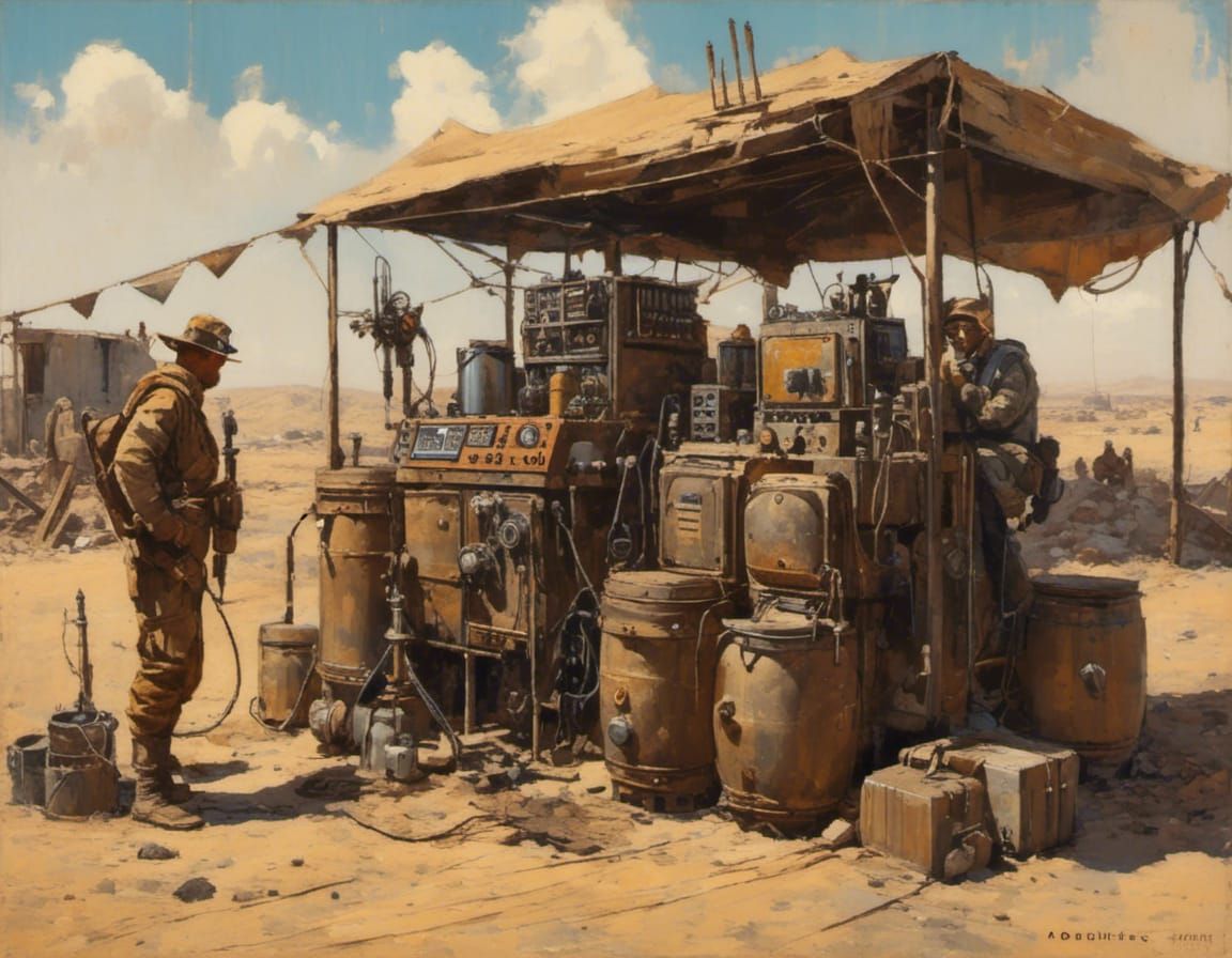 Post-Apocalyptic Desert Town with Cheerful People