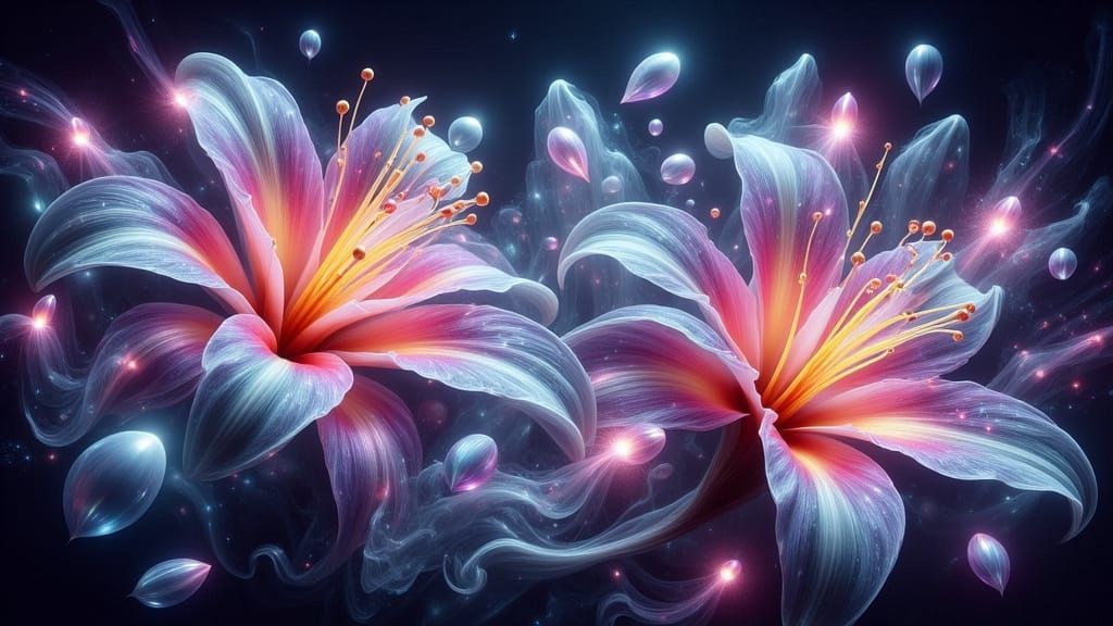 Mystic Flowers Bloom in a Surreal Landscape