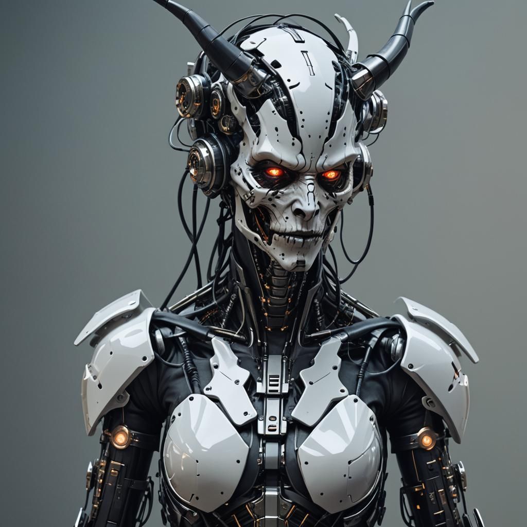 Cyberpunk Demon in Cybernetic Style